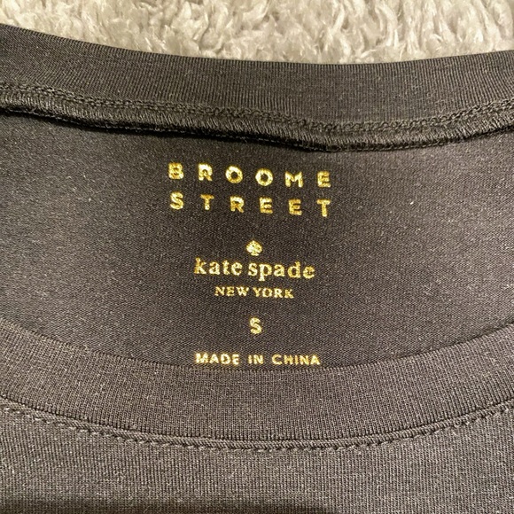 Kate Spade Broome Street Short sleeve Black T-shirt with Lace trim - Picture 4 of 6
